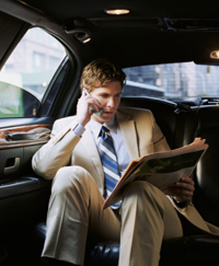 Businessman in limo